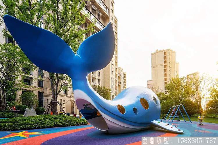 休闲广场不锈钢鲸鱼游乐设施雕塑造型