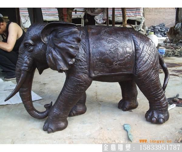 动物铜雕塑大象 铸铜雕塑景观